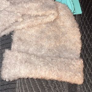 Cozy Bouclé Hat & Headband Set - Cream/Grey